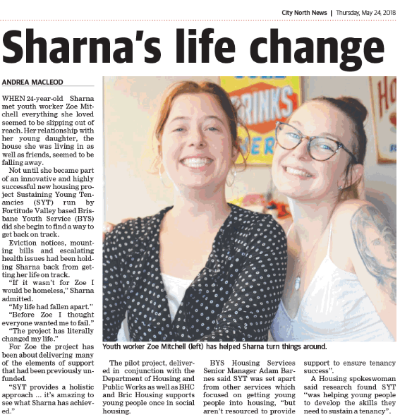 Brisbane Youth Service Quest article