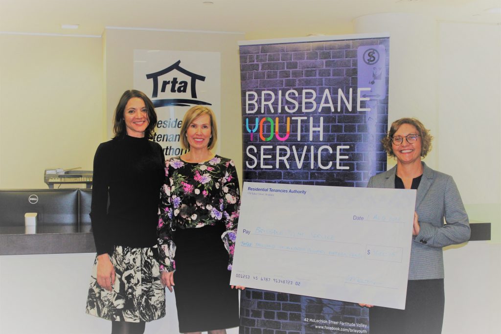 Residential-Tenancies-Authority-Brisbane-Youth-Service-cheque-presentation