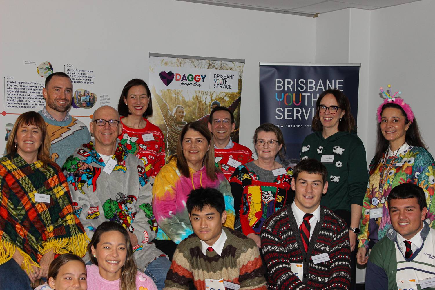 Daggy Jumper Day breakfast prize winners and judges