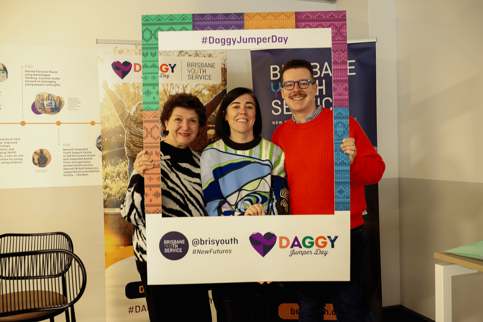 Counsellor Vicki Howard, Brisbane Youth Service CEO Pam Barker, and Head of Policy and Principal Advisor to the Minister for Housing, Public Works and Youth Christien Duffey