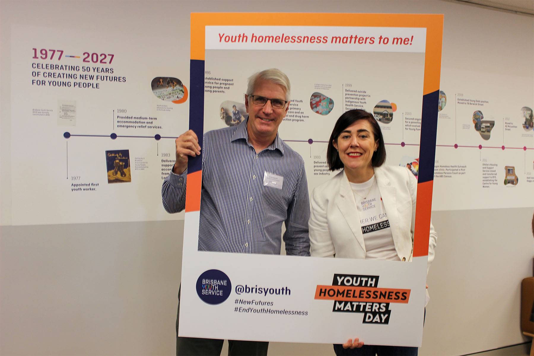 Joe Kelly MP with Brisbane Youth Service CEO Pam Barker