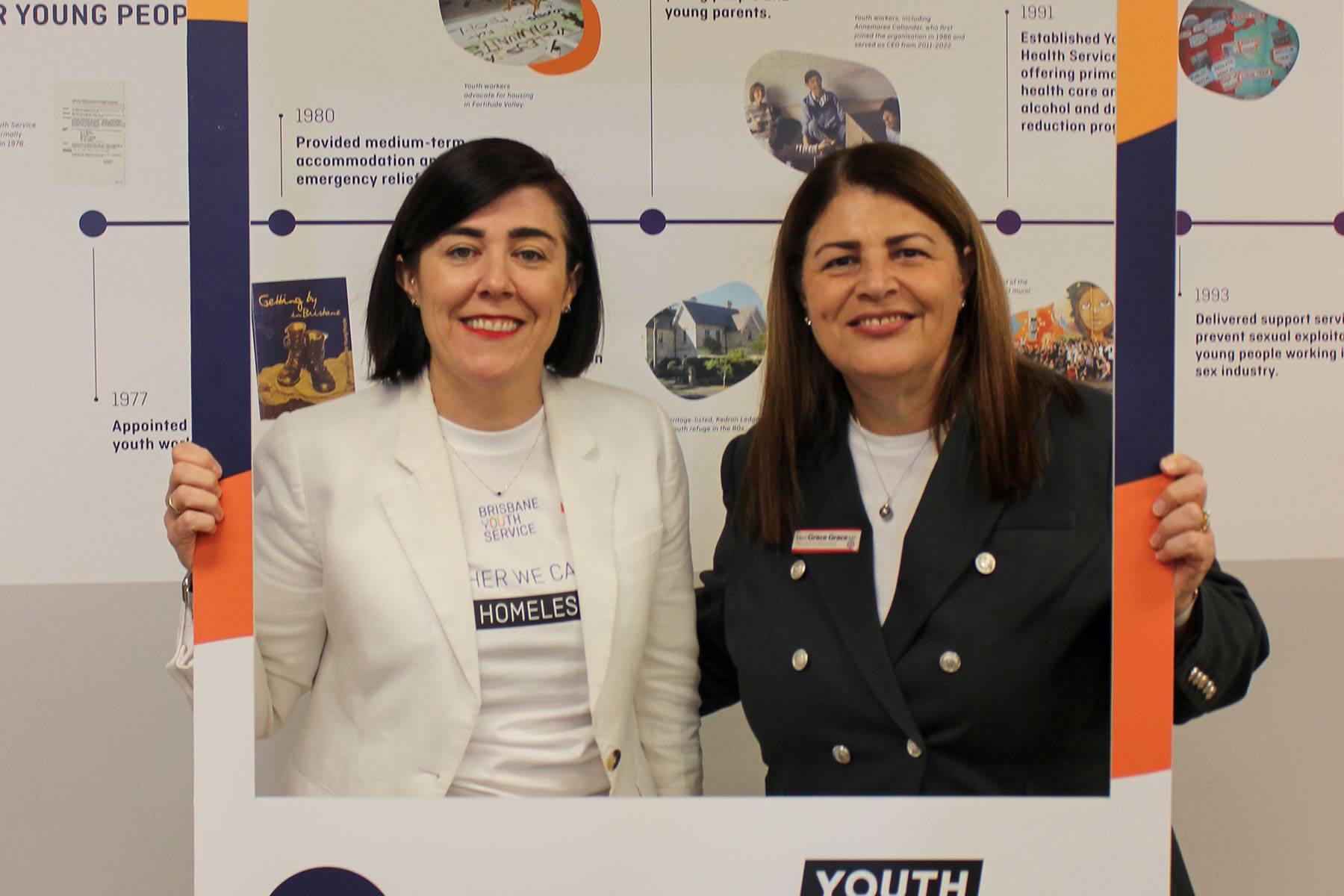 Brisbane Youth Service CEO Pam Barker with the Honourable Grace Grace MP